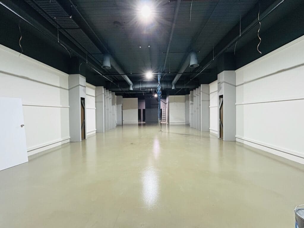 General Pants Co. tenancy after VD Painting completed the white wall repaint and black ceiling spray