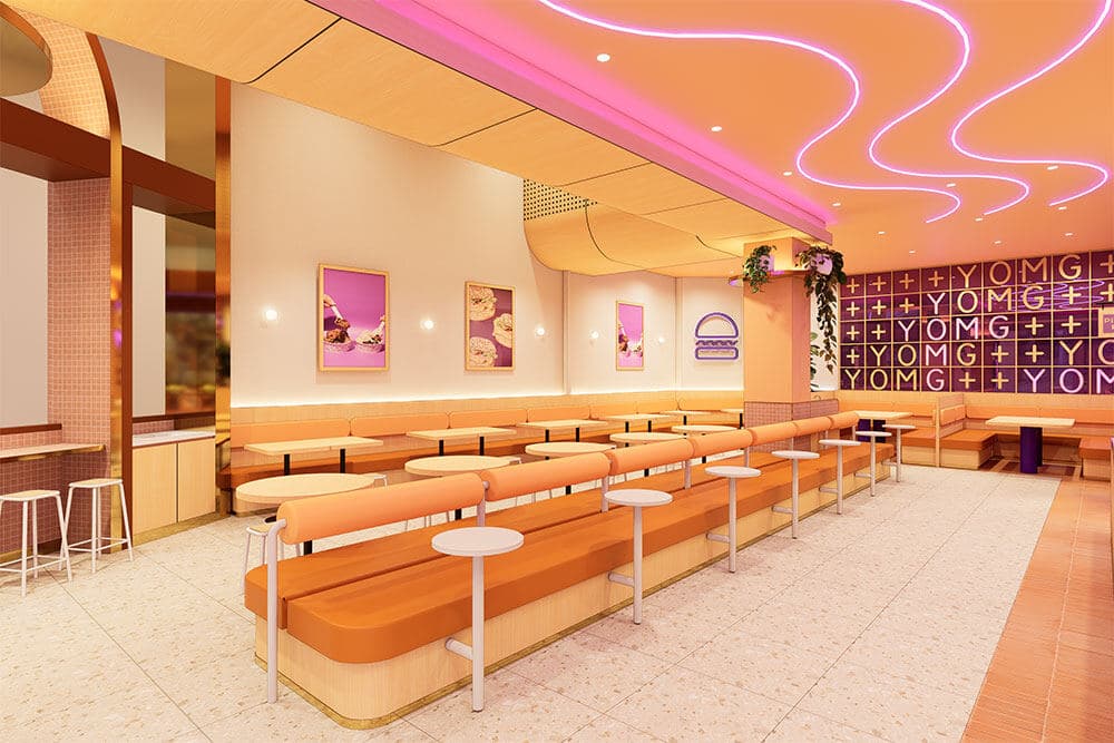 YOMG dining area with textured feature wall finish and crisp ceiling by VD Painting — wall finish: texture wall